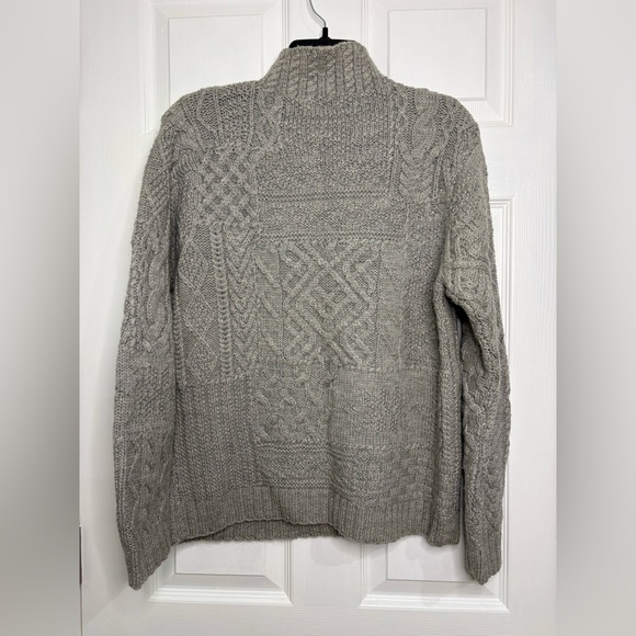 Lauren Ralph Lauren Womens Small Hand Knit 100% Wool Gray Cable Knit Sweater Vtg - Picture 5 of 5